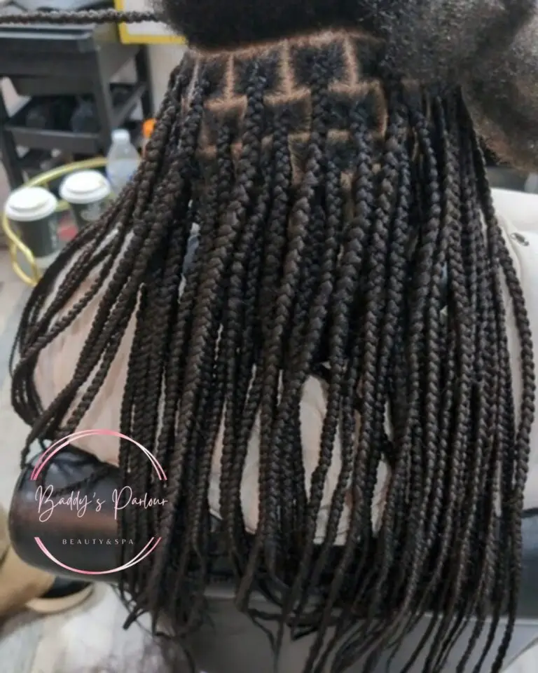 Box braids at Baddy's Parlour, Bolton