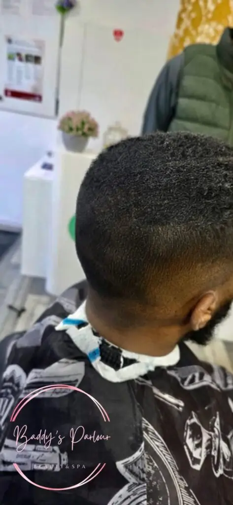 Men's haircut and line-up at Baddy's Parlour, Bolton